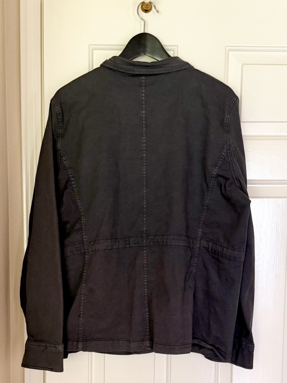 Women’s Military Cargo Zip Jacket, Charcoal - Picture 4 of 6